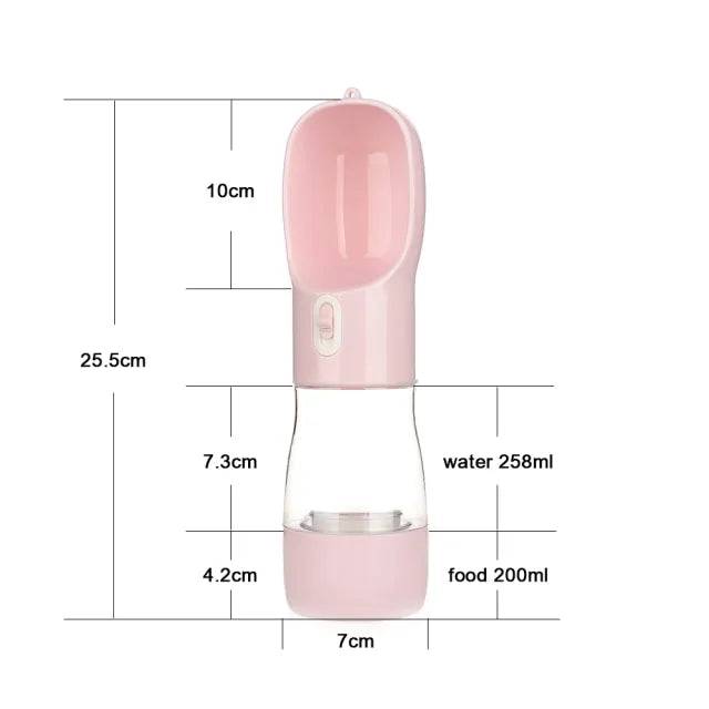 Portable dog travel water bottle feeder