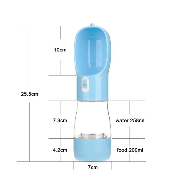 Portable dog travel water bottle feeder