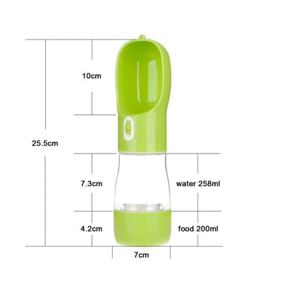 Portable dog travel water bottle feeder