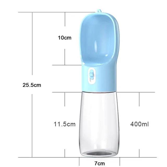 Portable dog travel water bottle feeder